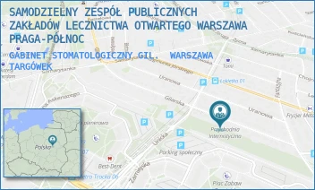 GABINET STOMATOLOGICZNY GIL. - SAMODZIELNY ZESPÓŁ PUBLICZNYCH ZAKŁADÓW LECZNICTWA OTWARTEGO WARSZAWA PRAGA-PÓŁNOC - GILARSKA 23,  WARSZAWA TARGÓWEK