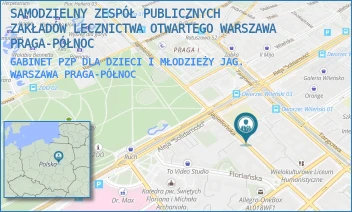 GABINET PZP DLA DZIECI I MŁODZIEŻY JAG. - SAMODZIELNY ZESPÓŁ PUBLICZNYCH ZAKŁADÓW LECZNICTWA OTWARTEGO WARSZAWA PRAGA-PÓŁNOC - JAGIELLOŃSKA 34,  WARSZAWA PRAGA-PÓŁNOC