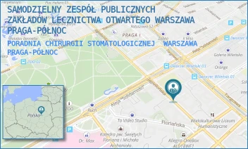 PORADNIA CHIRURGII STOMATOLOGICZNEJ - SAMODZIELNY ZESPÓŁ PUBLICZNYCH ZAKŁADÓW LECZNICTWA OTWARTEGO WARSZAWA PRAGA-PÓŁNOC - JAGIELLOŃSKA 34,  WARSZAWA PRAGA-PÓŁNOC