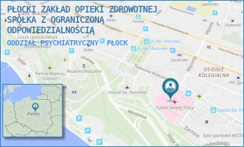 ODDZIAŁ PSYCHIATRYCZNY - PŁOCKI ZAKŁAD OPIEKI ZDROWOTNEJ SPÓŁKA Z OGRANICZONĄ ODPOWIEDZIALNOŚCIĄ - KOŚCIUSZKI 28,  PŁOCK