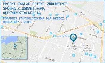 PORADNIA PSYCHOLOGICZNA DLA DZIECI I MŁODZIEŻY - PŁOCKI ZAKŁAD OPIEKI ZDROWOTNEJ SPÓŁKA Z OGRANICZONĄ ODPOWIEDZIALNOŚCIĄ - MIKOŁAJA REJA 15/3,  PŁOCK