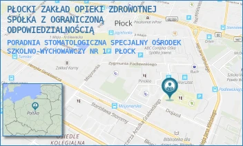 PORADNIA STOMATOLOGICZNA SPECJALNY OŚRODEK SZKOLNO-WYCHOWAWCZY NR 1 - PŁOCKI ZAKŁAD OPIEKI ZDROWOTNEJ SPÓŁKA Z OGRANICZONĄ ODPOWIEDZIALNOŚCIĄ - GRADOWSKIEGO 24,  PŁOCK