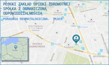 PORADNIA REUMATOLOGICZNA. - PŁOCKI ZAKŁAD OPIEKI ZDROWOTNEJ SPÓŁKA Z OGRANICZONĄ ODPOWIEDZIALNOŚCIĄ - MIODOWA 2,  PŁOCK