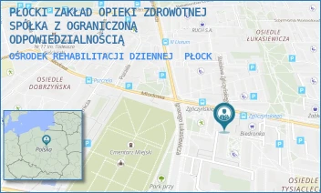 OŚRODEK REHABILITACJI DZIENNEJ - PŁOCKI ZAKŁAD OPIEKI ZDROWOTNEJ SPÓŁKA Z OGRANICZONĄ ODPOWIEDZIALNOŚCIĄ - TYSIĄCLECIA 13,  PŁOCK