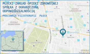 PRACOWNIA FIZJOTERAPII - PŁOCKI ZAKŁAD OPIEKI ZDROWOTNEJ SPÓŁKA Z OGRANICZONĄ ODPOWIEDZIALNOŚCIĄ - TYSIĄCLECIA 13,  PŁOCK