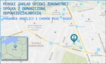PORADNIA GRUŹLICY I CHORÓB PŁUC - PŁOCKI ZAKŁAD OPIEKI ZDROWOTNEJ SPÓŁKA Z OGRANICZONĄ ODPOWIEDZIALNOŚCIĄ - MIODOWA 2,  PŁOCK