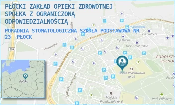 PORADNIA STOMATOLOGICZNA SZKOŁA PODSTAWOWA NR 23 - PŁOCKI ZAKŁAD OPIEKI ZDROWOTNEJ SPÓŁKA Z OGRANICZONĄ ODPOWIEDZIALNOŚCIĄ - WALECZNYCH 20,  PŁOCK