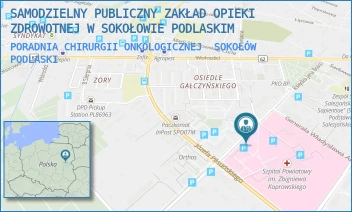 PORADNIA CHIRURGII ONKOLOGICZNEJ - SAMODZIELNY PUBLICZNY ZAKŁAD OPIEKI ZDROWOTNEJ W SOKOŁOWIE PODLASKIM - KS JANA BOSKO 5,  SOKOŁÓW PODLASKI