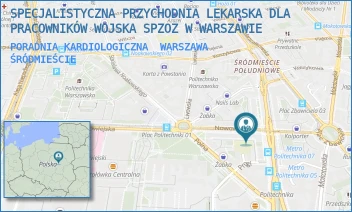 PORADNIA KARDIOLOGICZNA - SPECJALISTYCZNA PRZYCHODNIA LEKARSKA DLA PRACOWNIKÓW WOJSKA SPZOZ W WARSZAWIE - NOWOWIEJSKA 5,  WARSZAWA ŚRÓDMIEŚCIE