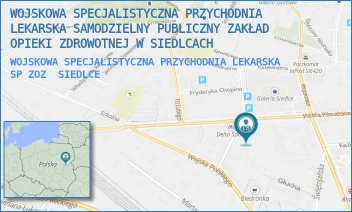 WOJSKOWA SPECJALISTYCZNA PRZYCHODNIA LEKARSKA SP ZOZ - WOJSKOWA SPECJALISTYCZNA PRZYCHODNIA LEKARSKA SAMODZIELNY PUBLICZNY ZAKŁAD OPIEKI ZDROWOTNEJ W SIEDLCACH - WAŁOWA 1,  SIEDLCE