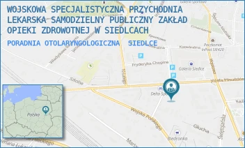 PORADNIA OTOLARYNGOLOGICZNA - WOJSKOWA SPECJALISTYCZNA PRZYCHODNIA LEKARSKA SAMODZIELNY PUBLICZNY ZAKŁAD OPIEKI ZDROWOTNEJ W SIEDLCACH - WAŁOWA 1,  SIEDLCE