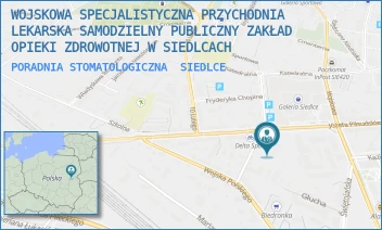 PORADNIA STOMATOLOGICZNA - WOJSKOWA SPECJALISTYCZNA PRZYCHODNIA LEKARSKA SAMODZIELNY PUBLICZNY ZAKŁAD OPIEKI ZDROWOTNEJ W SIEDLCACH - WAŁOWA 1,  SIEDLCE