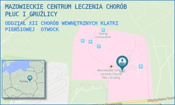 ODDZIAŁ XII CHORÓB WEWNĘTRZNYCH KLATKI PIERSIOWEJ - MAZOWIECKIE CENTRUM LECZENIA CHORÓB PŁUC I GRUŹLICY - REYMONTA 83/91,  OTWOCK
