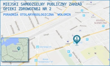 PORADNIA OTOLARYNGOLOGICZNA - MIEJSKI SAMODZIELNY PUBLICZNY ZAKŁAD OPIEKI ZDROWOTNEJ NR 2 - WILEŃSKA 74,  WOŁOMIN