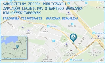 PRACOWNIA FIZJOTERAPII - SAMODZIELNY ZESPÓŁ PUBLICZNYCH ZAKŁADÓW LECZNICTWA OTWARTEGO WARSZAWA BIAŁOŁĘKA-TARGÓWEK - MILENIJNA 4,  WARSZAWA BIAŁOŁĘKA