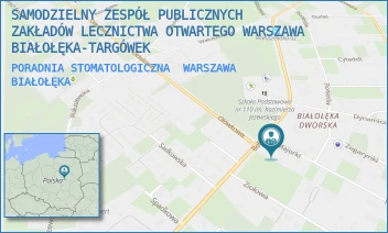 PORADNIA STOMATOLOGICZNA - SAMODZIELNY ZESPÓŁ PUBLICZNYCH ZAKŁADÓW LECZNICTWA OTWARTEGO WARSZAWA BIAŁOŁĘKA-TARGÓWEK - MAJORKI 53,  WARSZAWA BIAŁOŁĘKA