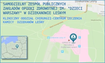 KLINICZNY ODDZIAŁ CHIRURGII-CENTRUM LECZENIA KAMICY - SAMODZIELNY ZESPÓŁ PUBLICZNYCH ZAKŁADÓW OPIEKI ZDROWOTNEJ IM. "DZIECI WARSZAWY" W DZIEKANOWIE LEŚNYM - MARII KONOPNICKIEJ 65,  DZIEKANÓW LEŚNY
