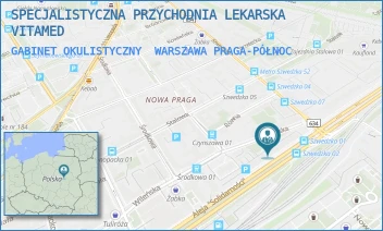 GABINET OKULISTYCZNY - SPECJALISTYCZNA PRZYCHODNIA LEKARSKA VITAMED - WILEŃSKA 18,  WARSZAWA PRAGA-PÓŁNOC