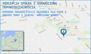 OŚRODEK REHABILITACJI DZIENNEJ DLA OSÓB Z WADAMI MOWY I SŁUCHU - PERCEPCJA SPÓŁKA Z OGRANICZONĄ ODPOWIEDZIALNOŚCIĄ - PATRIOTÓW 179,  WARSZAWA WAWER