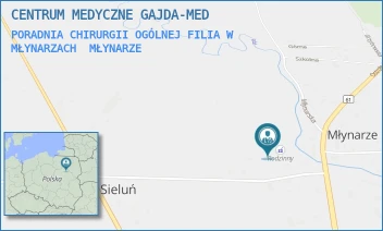 PORADNIA CHIRURGII OGÓLNEJ FILIA W MŁYNARZACH - CENTRUM MEDYCZNE GAJDA-MED - OSTROŁĘCKA 7A,  MŁYNARZE