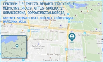 GABINET STOMATOLOGII OGÓLNEJ (GÓRCZEWSKA) - CENTRUM LECZNICZO-REHABILITACYJNE I MEDYCYNY PRACY ATTIS SPÓŁKA Z OGRANICZONĄ ODPOWIEDZIALNOŚCIĄ - GÓRCZEWSKA 89,  WARSZAWA WOLA