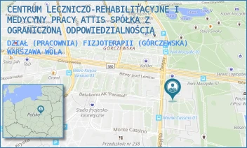 DZIAŁ (PRACOWNIA) FIZJOTERAPII (GÓRCZEWSKA) - CENTRUM LECZNICZO-REHABILITACYJNE I MEDYCYNY PRACY ATTIS SPÓŁKA Z OGRANICZONĄ ODPOWIEDZIALNOŚCIĄ - GÓRCZEWSKA 89,  WARSZAWA WOLA