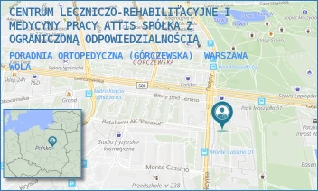 PORADNIA ORTOPEDYCZNA (GÓRCZEWSKA) - CENTRUM LECZNICZO-REHABILITACYJNE I MEDYCYNY PRACY ATTIS SPÓŁKA Z OGRANICZONĄ ODPOWIEDZIALNOŚCIĄ - GÓRCZEWSKA 89,  WARSZAWA WOLA