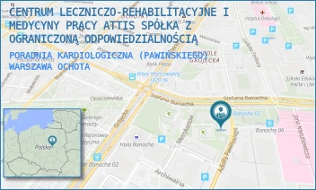 PORADNIA KARDIOLOGICZNA (PAWIŃSKIEGO) - CENTRUM LECZNICZO-REHABILITACYJNE I MEDYCYNY PRACY ATTIS SPÓŁKA Z OGRANICZONĄ ODPOWIEDZIALNOŚCIĄ - PAWIŃSKIEGO 2,  WARSZAWA OCHOTA