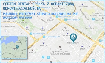 PORADNIA PROTETYKI STOMATOLOGICZNEJ WA-PUR - CORTEN DENTAL SPÓŁKA Z OGRANICZONĄ ODPOWIEDZIALNOŚCIĄ - PASAŻ URSYNOWSKI 9/U15,  WARSZAWA URSYNÓW