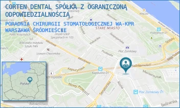PORADNIA CHIRURGII STOMATOLOGICZNEJ WA-KPR - CORTEN DENTAL SPÓŁKA Z OGRANICZONĄ ODPOWIEDZIALNOŚCIĄ - KRAKOWSKIE PRZEDMIEŚCIE 24/26,  WARSZAWA ŚRÓDMIEŚCIE