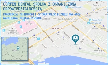 PORADNIA CHIRURGII STOMATOLOGICZNEJ WA-WRZ - CORTEN DENTAL SPÓŁKA Z OGRANICZONĄ ODPOWIEDZIALNOŚCIĄ - WRZESIŃSKA 2A,  WARSZAWA PRAGA-PÓŁNOC