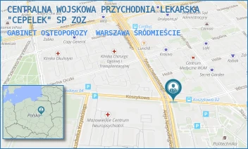 GABINET OSTEOPOROZY - CENTRALNA WOJSKOWA PRZYCHODNIA LEKARSKA "CEPELEK" SP ZOZ - KOSZYKOWA 78,  WARSZAWA ŚRÓDMIEŚCIE