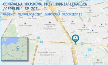 GABINET NEFROLOGICZNY - CENTRALNA WOJSKOWA PRZYCHODNIA LEKARSKA "CEPELEK" SP ZOZ - KOSZYKOWA 78,  WARSZAWA ŚRÓDMIEŚCIE