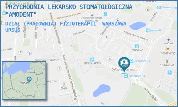 DZIAŁ (PRACOWNIA) FIZJOTERAPII - PRZYCHODNIA LEKARSKO STOMATOLOGICZNA "AMODENT" - SKOROSZEWSKA 11/U12-15,  WARSZAWA URSUS