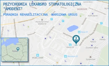 PORADNIA REHABILITACYJNA - PRZYCHODNIA LEKARSKO STOMATOLOGICZNA "AMODENT" - SKOROSZEWSKA 7/U1,  WARSZAWA URSUS