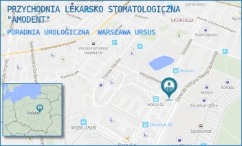 PORADNIA UROLOGICZNA - PRZYCHODNIA LEKARSKO STOMATOLOGICZNA "AMODENT" - SKOROSZEWSKA 7/U1,  WARSZAWA URSUS