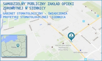 GABINET STOMATOLOGICZNY - ŚWIADCZENIA PROTETYKI STOMATOLOGICZNEJ - SAMODZIELNY PUBLICZNY ZAKŁAD OPIEKI ZDROWOTNEJ W SIENNICY - AKACJOWA 2A,  SIENNICA
