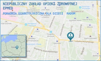 PORADNIA DIABETOLOGICZNA DLA DZIECI - NIEPUBLICZNY ZAKŁAD OPIEKI ZDROWOTNEJ EPMED - WARYŃSKIEGO 9A/8,  RADOM