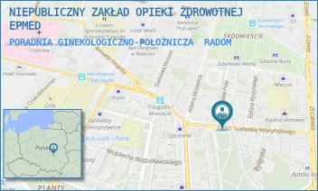 PORADNIA GINEKOLOGICZNO-POŁOŻNICZA - NIEPUBLICZNY ZAKŁAD OPIEKI ZDROWOTNEJ EPMED - WARYŃSKIEGO 9A/8,  RADOM