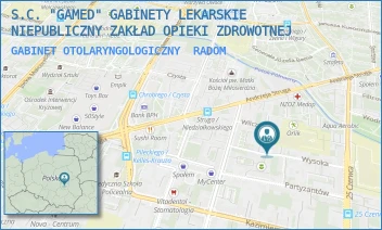 GABINET OTOLARYNGOLOGICZNY - S.C. "GAMED" GABINETY LEKARSKIE NIEPUBLICZNY ZAKŁAD OPIEKI ZDROWOTNEJ - WYSOKA 12,  RADOM