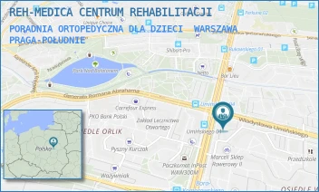 PORADNIA ORTOPEDYCZNA DLA DZIECI - SED E. NOWACKA, D. WRÓBLEWSKA SPÓŁKA JAWNA - GEN. AUGUSTA EMILA FIELDORFA "NILA" 18,  WARSZAWA PRAGA-POŁUDNIE