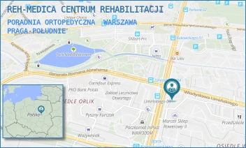 PORADNIA ORTOPEDYCZNA - SED E. NOWACKA, D. WRÓBLEWSKA SPÓŁKA JAWNA - GEN. AUGUSTA EMILA FIELDORFA "NILA" 18,  WARSZAWA PRAGA-POŁUDNIE