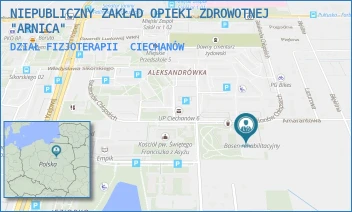 DZIAŁ FIZJOTERAPII - NIEPUBLICZNY ZAKŁAD OPIEKI ZDROWOTNEJ "ARNICA" - BATALIONÓW CHŁOPSKICH 12,  CIECHANÓW