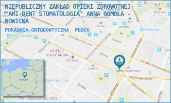PORADNIA ORTODONTYCZNA - NIEPUBLICZNY ZAKŁAD OPIEKI ZDROWOTNEJ "AMI-DENT STOMATOLOGIA" ANNA GOMOŁA - NOWICKA - KOLEGIALNA 47,  PŁOCK