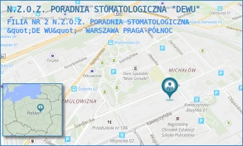 FILIA NR 2 N.Z.O.Z. PORADNIA STOMATOLOGICZNA "DE WU" - N.Z.O.Z. PORADNIA STOMATOLOGICZNA "DEWU" - OTWOCKA 1,  WARSZAWA PRAGA-PÓŁNOC