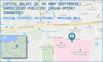ODDZIAŁ CHIRURGII NACZYNIOWEJ - SZPITAL WOLSKI IM. DR ANNY GOSTYŃSKIEJ SAMODZIELNY PUBLICZNY ZAKŁAD OPIEKI ZDROWOTNEJ - MARCINA KASPRZAKA 17,  WARSZAWA WOLA