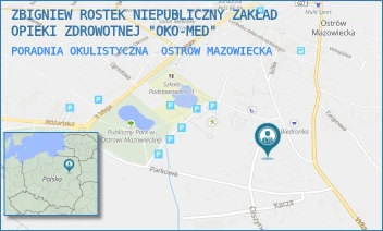 PORADNIA OKULISTYCZNA - ZBIGNIEW ROSTEK NIEPUBLICZNY ZAKŁAD OPIEKI ZDROWOTNEJ "OKO-MED" - STASZICA 9,  OSTRÓW MAZOWIECKA
