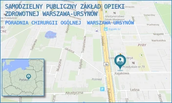 PORADNIA CHIRURGII OGÓLNEJ - SAMODZIELNY PUBLICZNY ZAKŁAD OPIEKI ZDROWOTNEJ WARSZAWA-URSYNÓW - KAJAKOWA 12,  WARSZAWA URSYNÓW
