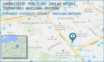 PORADNIA CHIRURGII OGÓLNEJ - SAMODZIELNY PUBLICZNY ZAKŁAD OPIEKI ZDROWOTNEJ WARSZAWA-URSYNÓW - NA UBOCZU 5,  WARSZAWA URSYNÓW