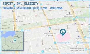 PORADNIA GASTROENTEROLOGICZNA - SZPITAL ŚW. ELŻBIETY - SEWERYNA GOSZCZYŃSKIEGO 1,  WARSZAWA